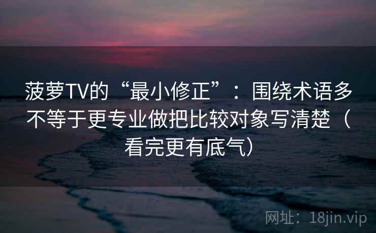 菠萝TV的“最小修正”：围绕术语多不等于更专业做把比较对象写清楚（看完更有底气）
