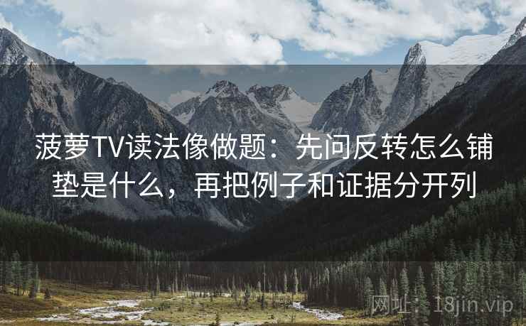 菠萝TV读法像做题：先问反转怎么铺垫是什么，再把例子和证据分开列